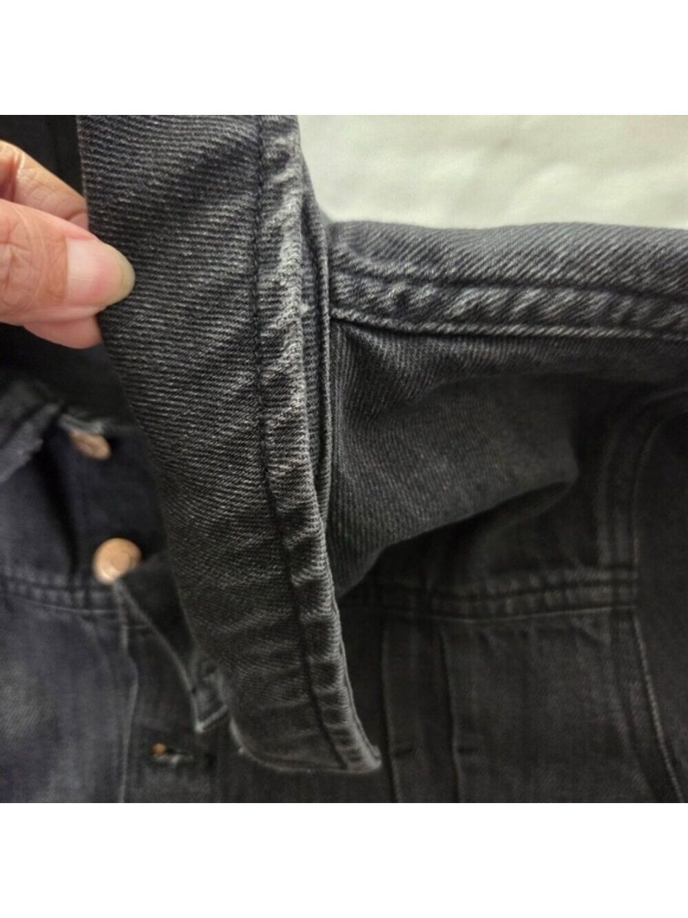 Own. Denim Boiler Suit Jumpsuit Washed Black Utility Button Coverall US 4 - Picture 5 of 11